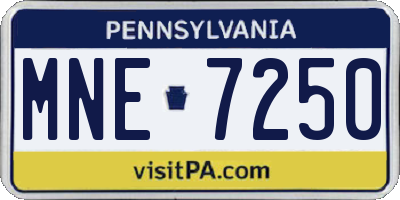 PA license plate MNE7250