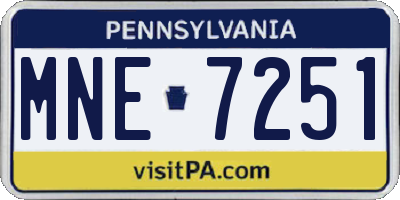 PA license plate MNE7251