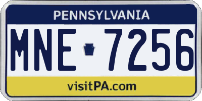PA license plate MNE7256