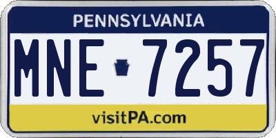 PA license plate MNE7257