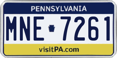 PA license plate MNE7261