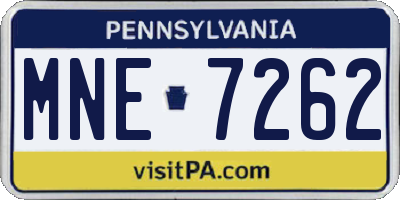 PA license plate MNE7262