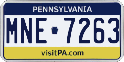 PA license plate MNE7263
