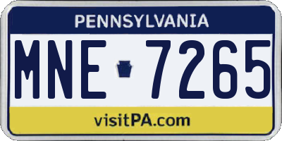 PA license plate MNE7265