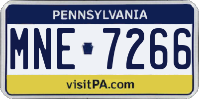 PA license plate MNE7266
