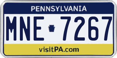 PA license plate MNE7267