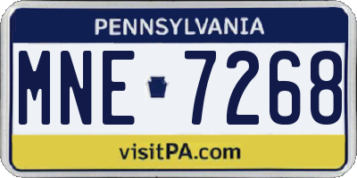 PA license plate MNE7268