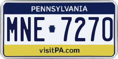 PA license plate MNE7270