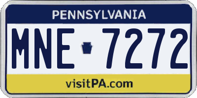 PA license plate MNE7272