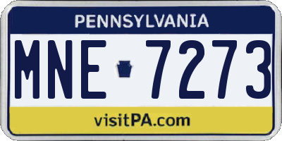 PA license plate MNE7273