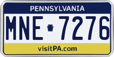 PA license plate MNE7276