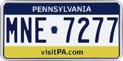 PA license plate MNE7277