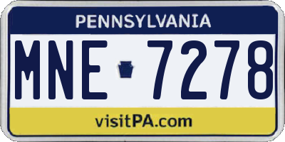 PA license plate MNE7278