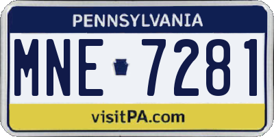 PA license plate MNE7281