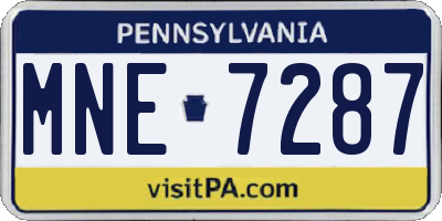 PA license plate MNE7287