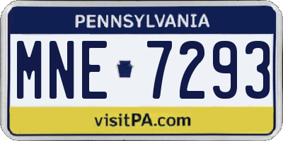 PA license plate MNE7293