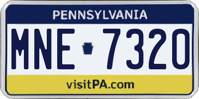 PA license plate MNE7320