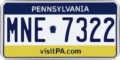 PA license plate MNE7322