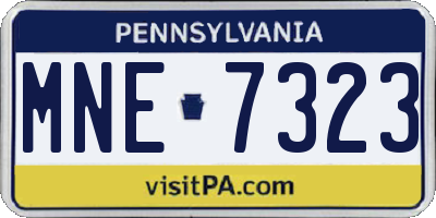 PA license plate MNE7323