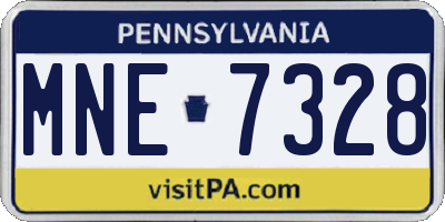 PA license plate MNE7328