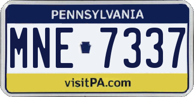 PA license plate MNE7337