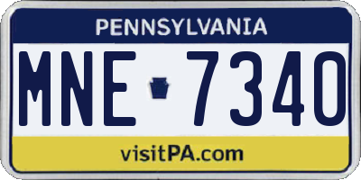 PA license plate MNE7340