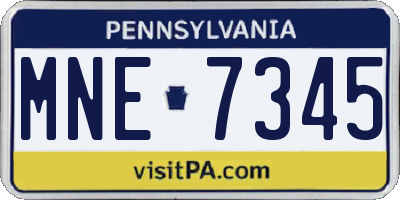 PA license plate MNE7345