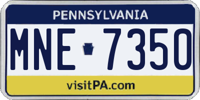 PA license plate MNE7350