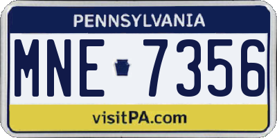PA license plate MNE7356
