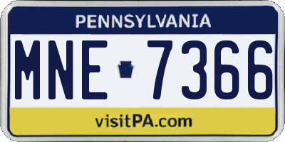 PA license plate MNE7366