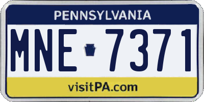 PA license plate MNE7371