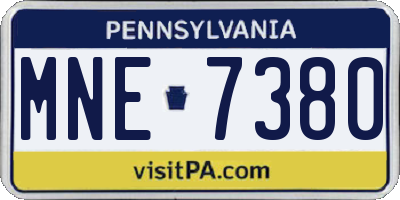 PA license plate MNE7380