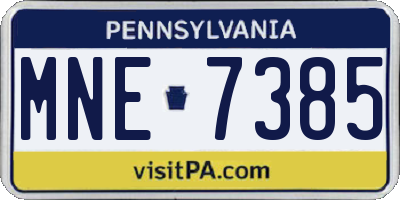 PA license plate MNE7385