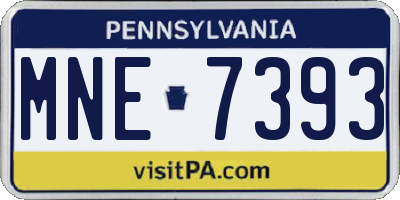 PA license plate MNE7393