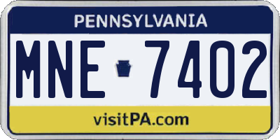 PA license plate MNE7402
