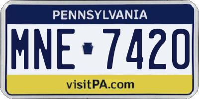 PA license plate MNE7420