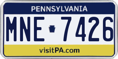 PA license plate MNE7426