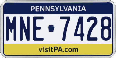PA license plate MNE7428