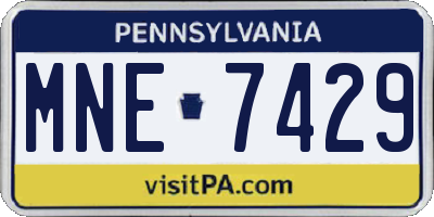 PA license plate MNE7429