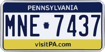 PA license plate MNE7437
