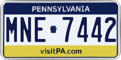 PA license plate MNE7442