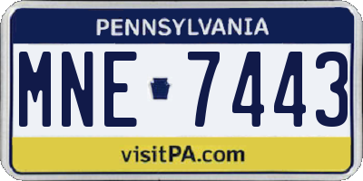 PA license plate MNE7443