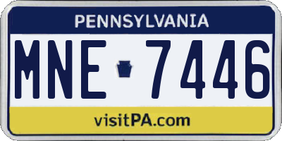 PA license plate MNE7446