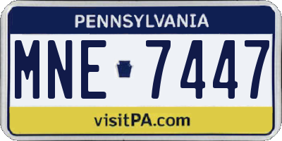 PA license plate MNE7447