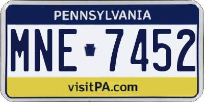 PA license plate MNE7452