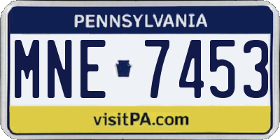 PA license plate MNE7453