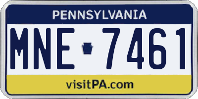 PA license plate MNE7461