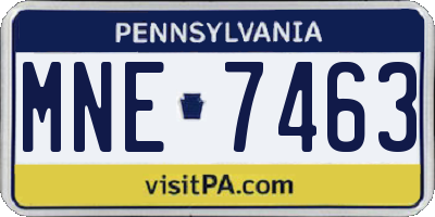 PA license plate MNE7463
