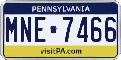 PA license plate MNE7466