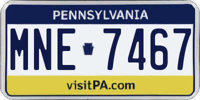 PA license plate MNE7467